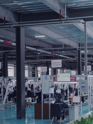 Fabric development — staff operating equipment at workstations