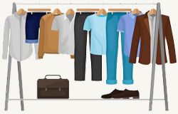 Fashion brands — clothing rack illustration