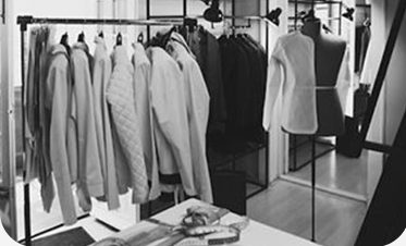 Sampling — garment samples on display