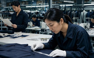 Quality — quality control staff inspecting garments
